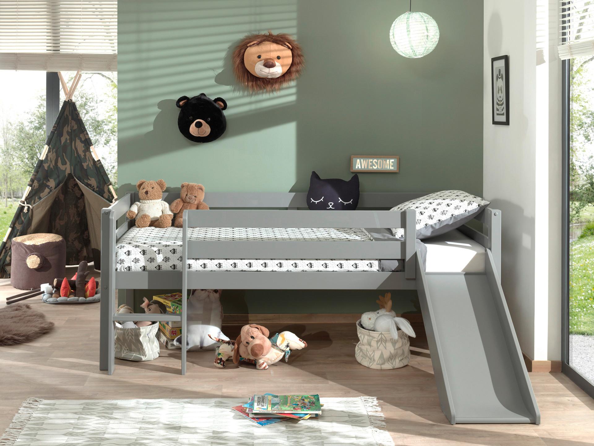 Spielbett Grau lackiert 90x200 cm - Grau, MODERN, Holz/Holzwerkstoff (90/200cm) - MID.YOU