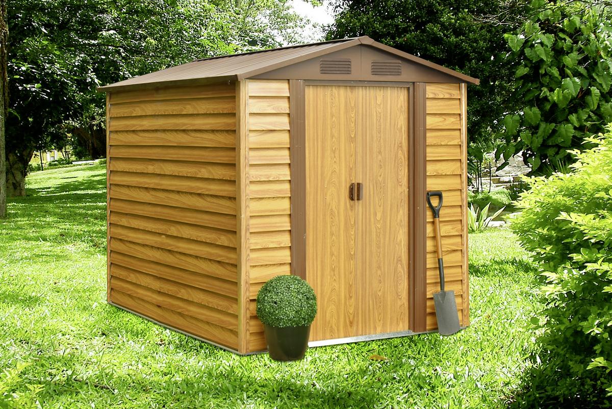Gerätehaus Ohne Boden 236x209x195 Cm - Hellbraun, Basics, Metall (236/209/195cm)