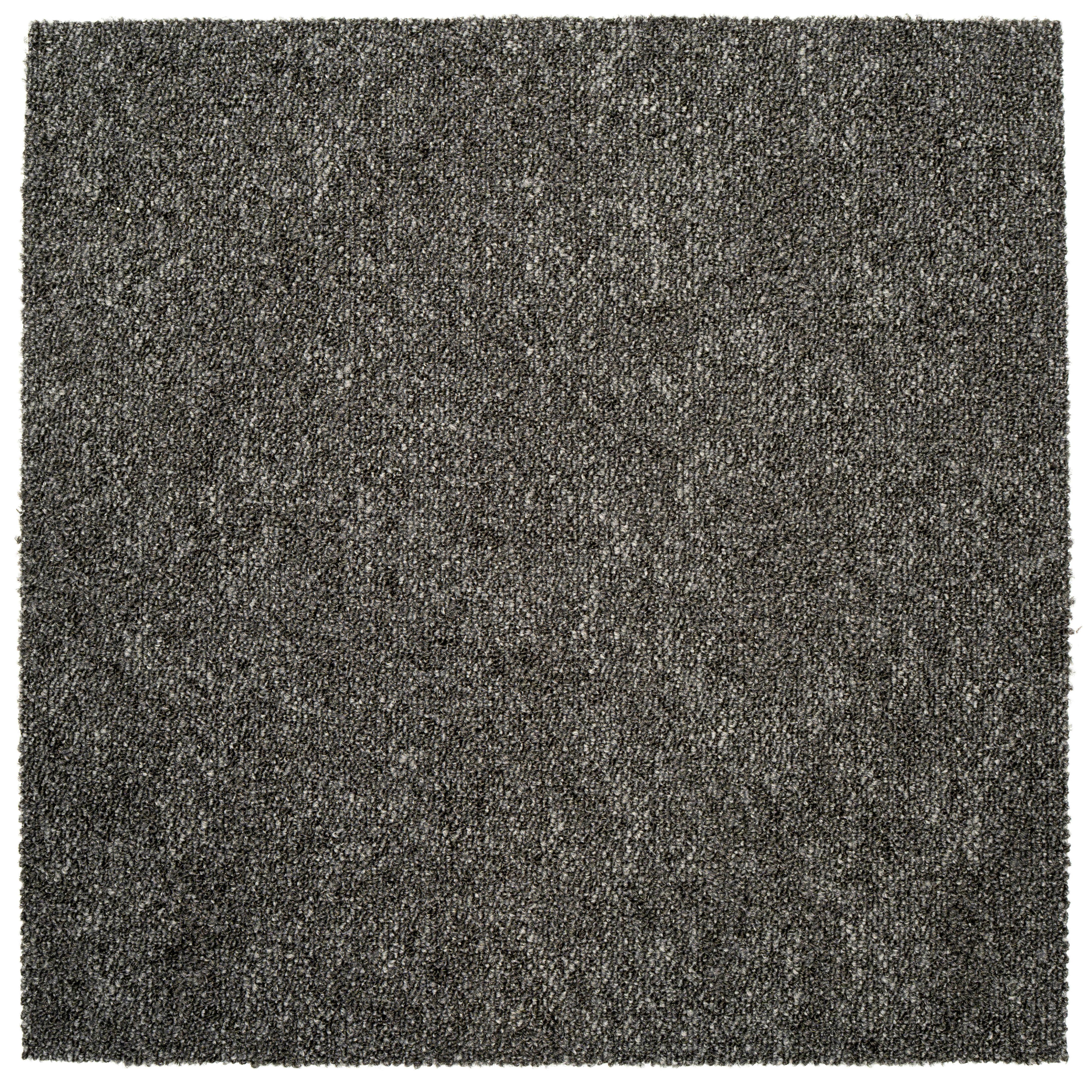 Teppichfliese Grau Marble 50x50 cm Florhöhe 3 mm - Grau, Basics, Textil (50/50cm)