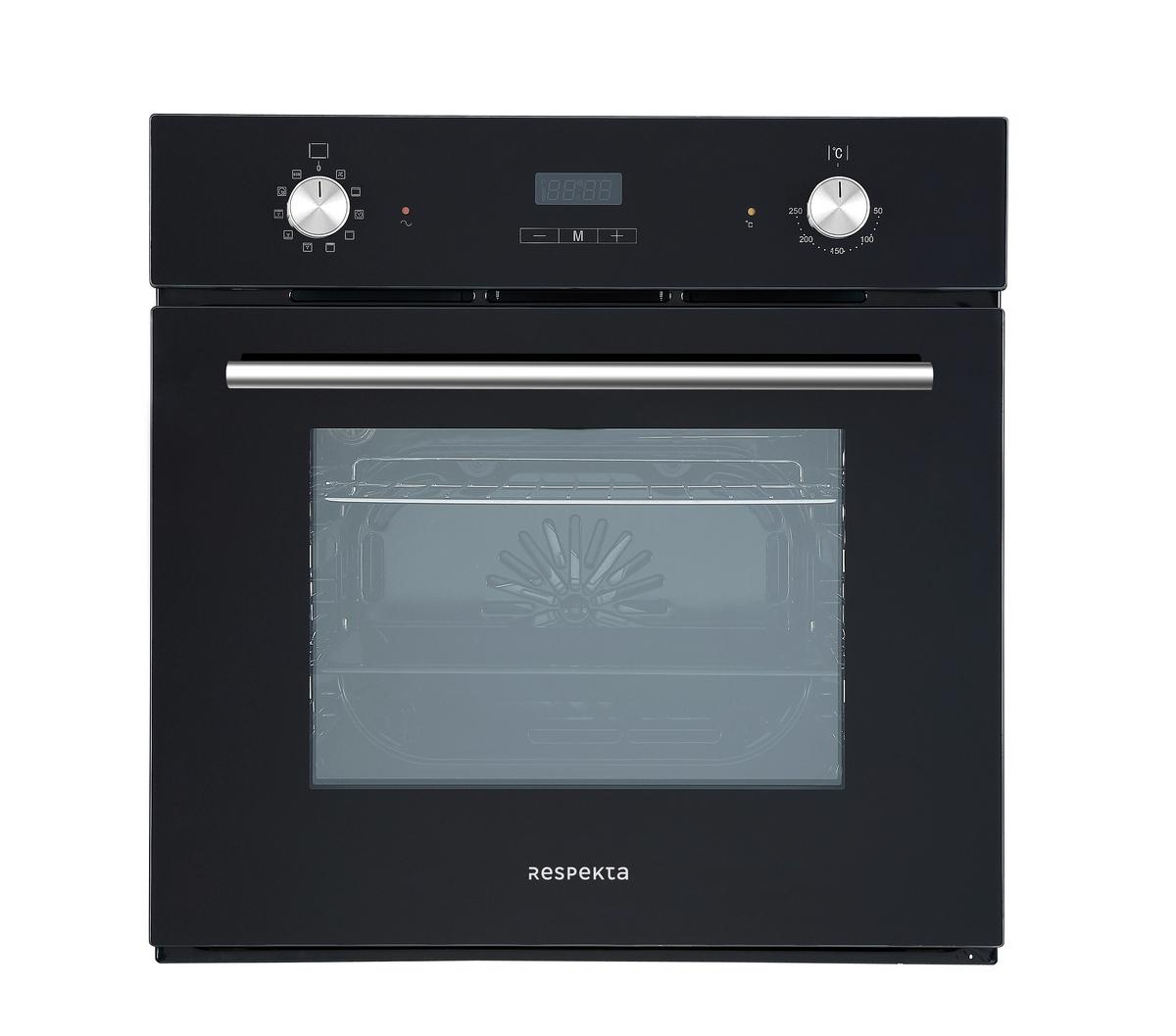 Einbauherd-Set B: 59,5 cm Elektro-Glaskeramik/ Autark - Schwarz, Trend, Glas/Metall (59,5/59/55cm) - Respekta