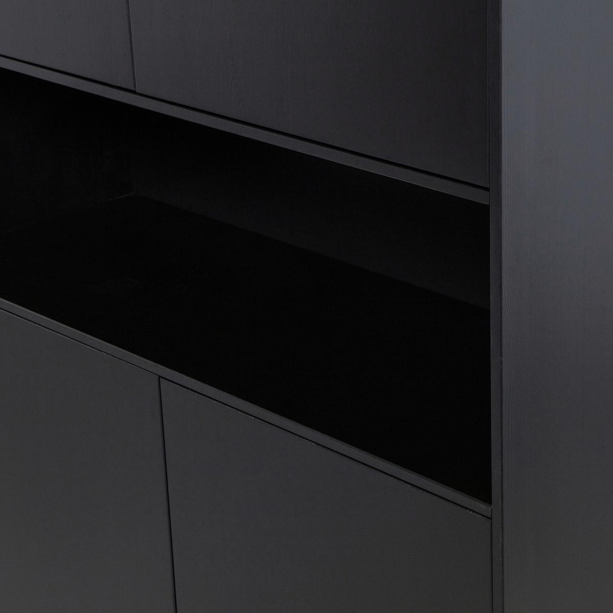 Buffet Finca Schwarz B: 110 cm - Schwarz, Design, Holz (110/210/40cm) - Livetastic