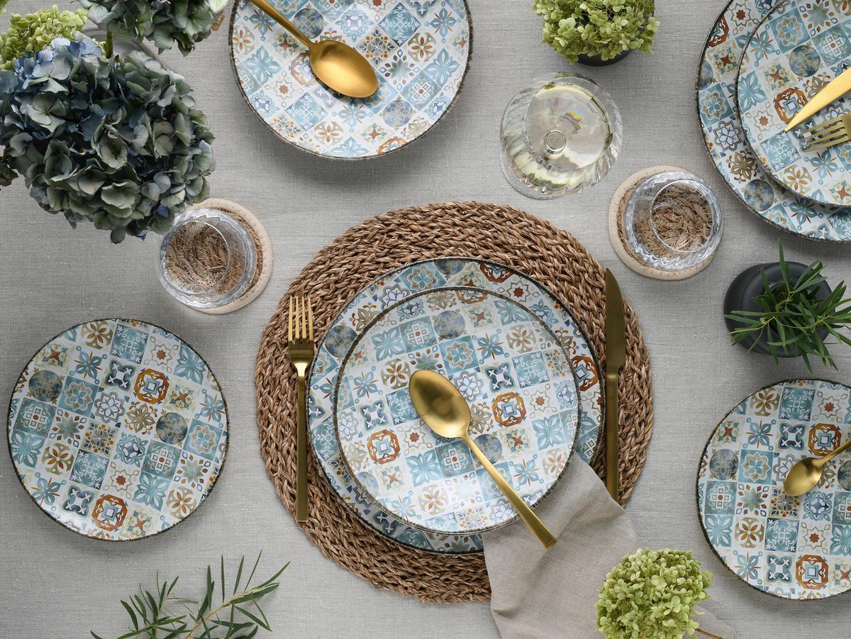 Tafelservice Mosaik 12-teilig, Multicolor - Multicolor, Basics, Keramik - Creatable