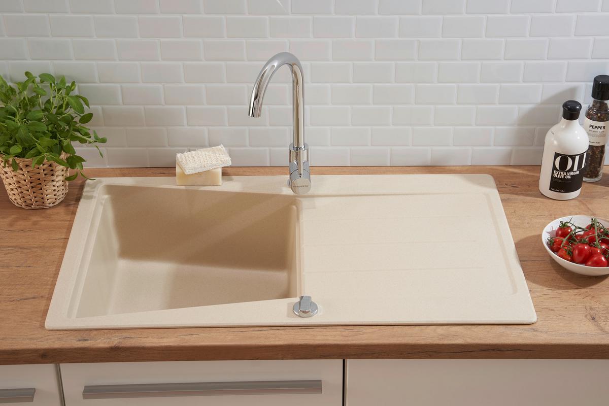 Spüle Respekta Granitspüle - Beige, Trend, Stein (86/20/50cm) - Respekta
