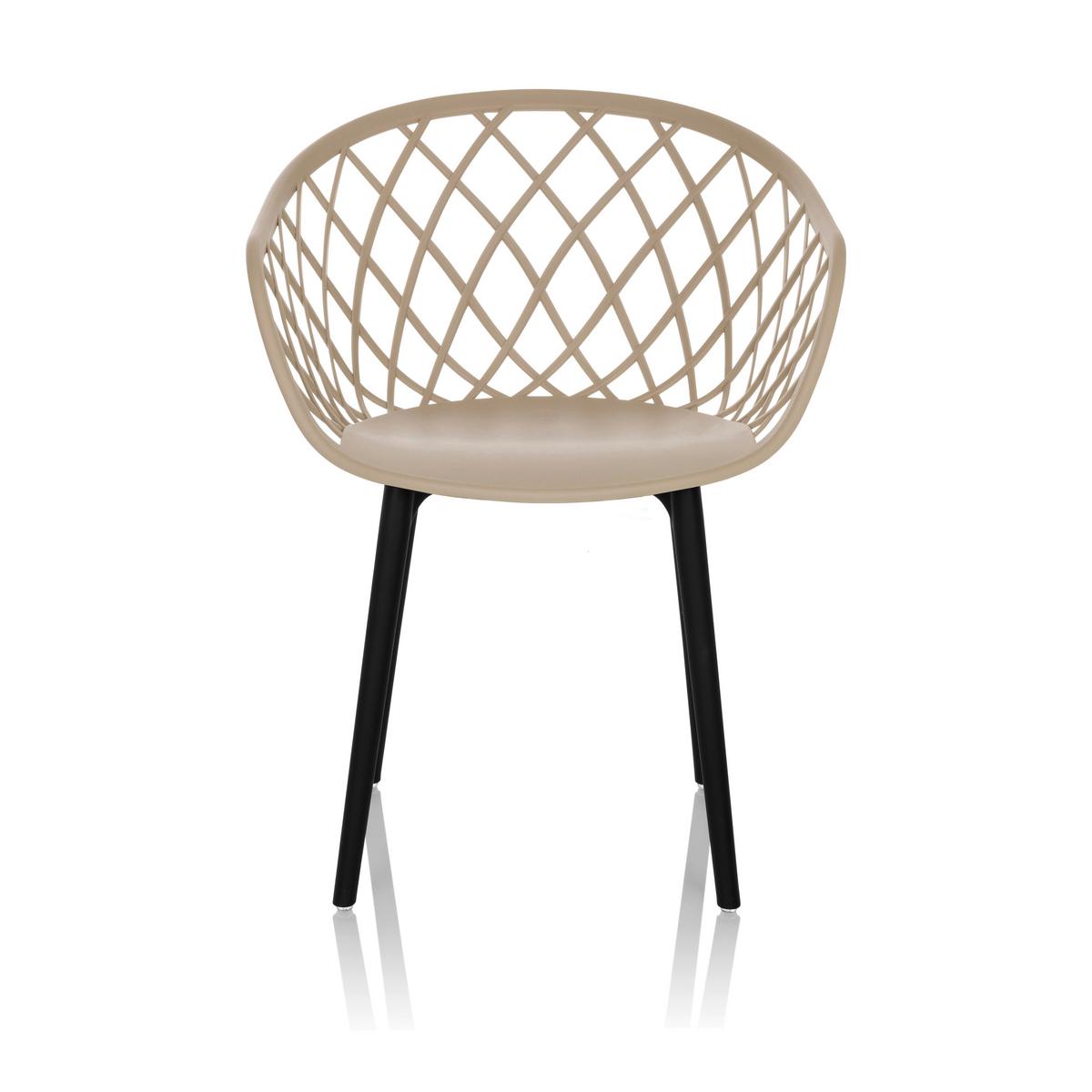 BESUCHERSTUHL Begio Beige B: 57cm - Beige/Schwarz, MODERN, Kunststoff (57/76/53cm) - MID.YOU