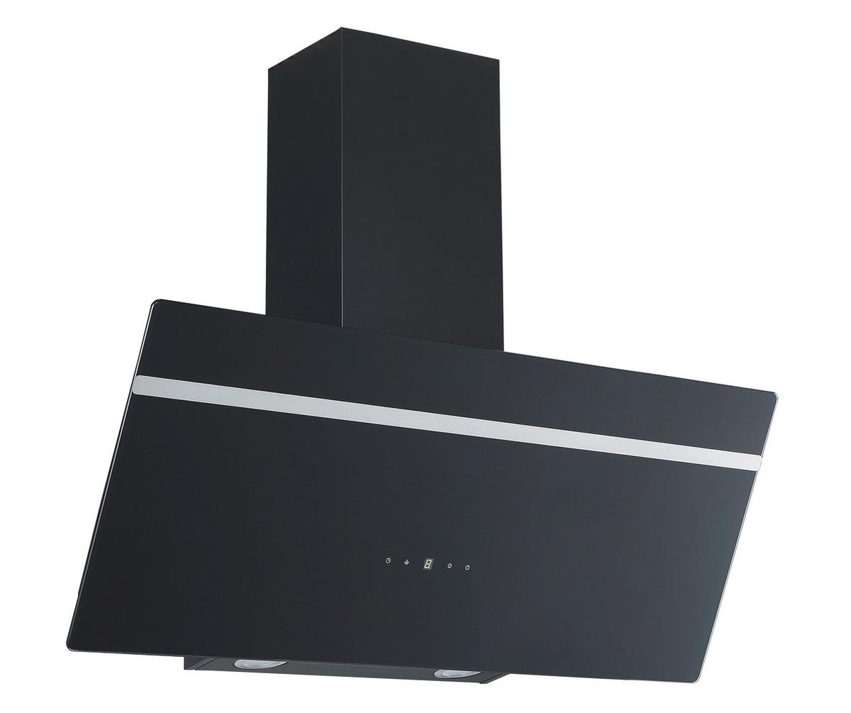 Dunstabzugshaube Schwarz B: 90 Cm - Edelstahlfarben/Schwarz, Basics, Glas/Metall (90/111.60/29.6cm) - PKM