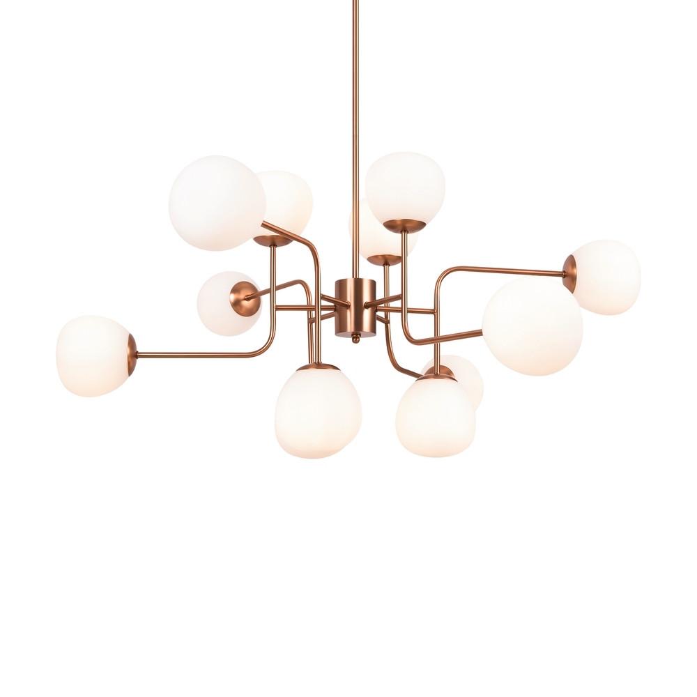 Kronleuchter Erich - Goldfarben/Weiß, MODERN, Glas/Metall (50/110/42,7cm) - MAYTONI