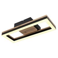 LED-Deckenleuchte 67297d1 - Dunkelbraun/Opal, Design, Holzwerkstoff/Kunststoff (34,5/13/5,8cm) - Globo