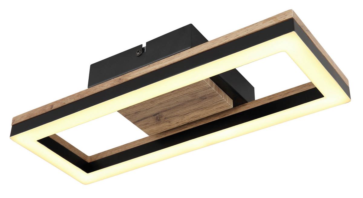 LED-Deckenleuchte 67297d1 - Dunkelbraun/Opal, Design, Holzwerkstoff/Kunststoff (34,5/13/5,8cm) - Globo