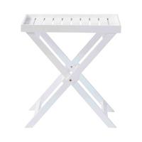 Gartentisch klappbar Tray Table Mahagoniholz L 60cm - Weiß Hochglanz, KONVENTIONELL, Holz (60/40/65cm) - MID.YOU