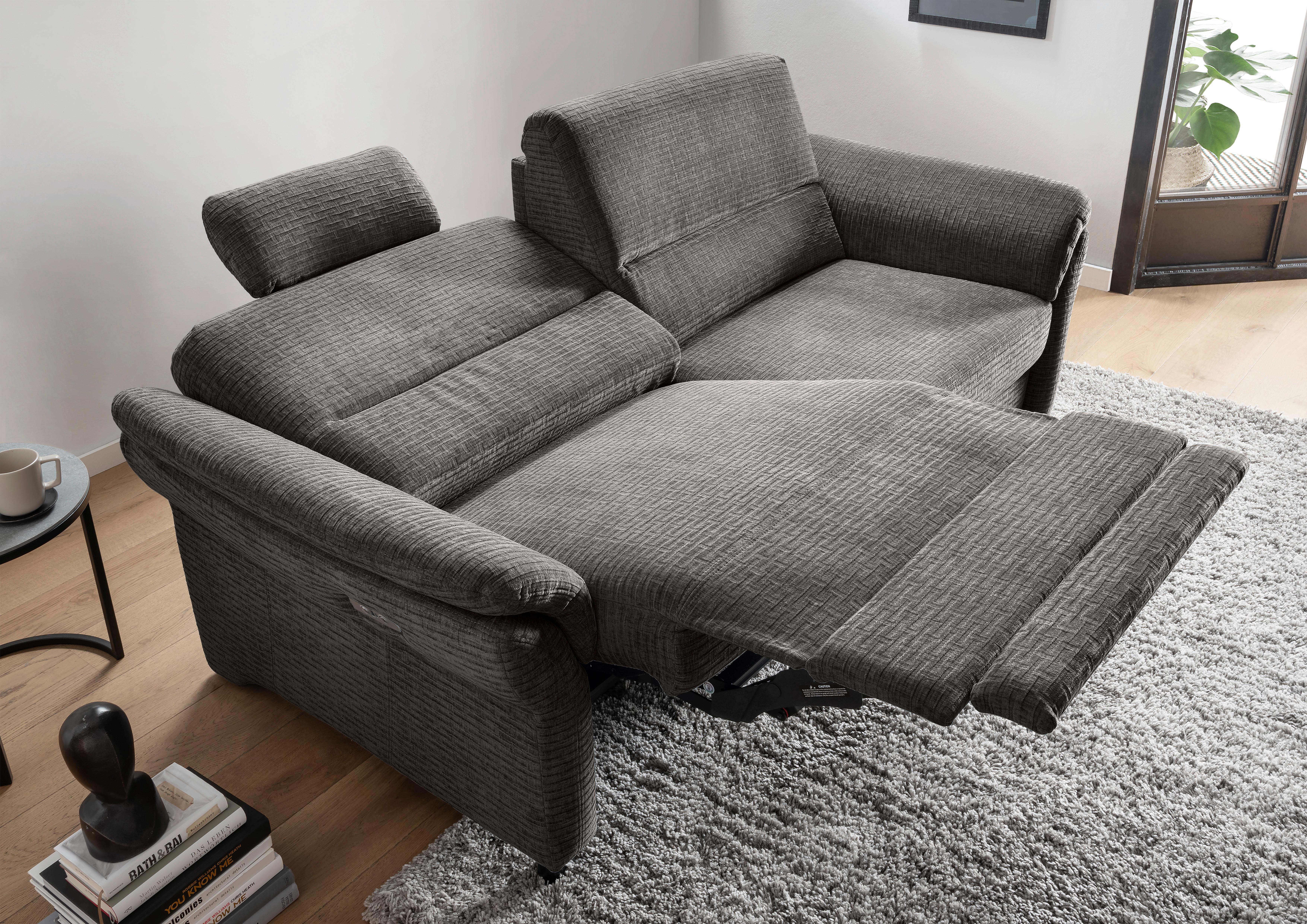3-Sitzer-Sofa Cavoli, Graubraun L B: 192 cm - Graubraun/Schwarz, MODERN, Textil (192/90/89cm) - Livetastic
