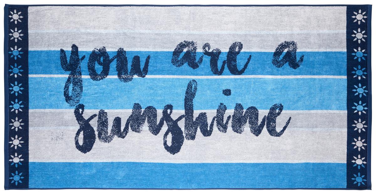Strandtuch Summertime - Blau/Beige, MODERN, Textil (75/150cm) - Luca Bessoni