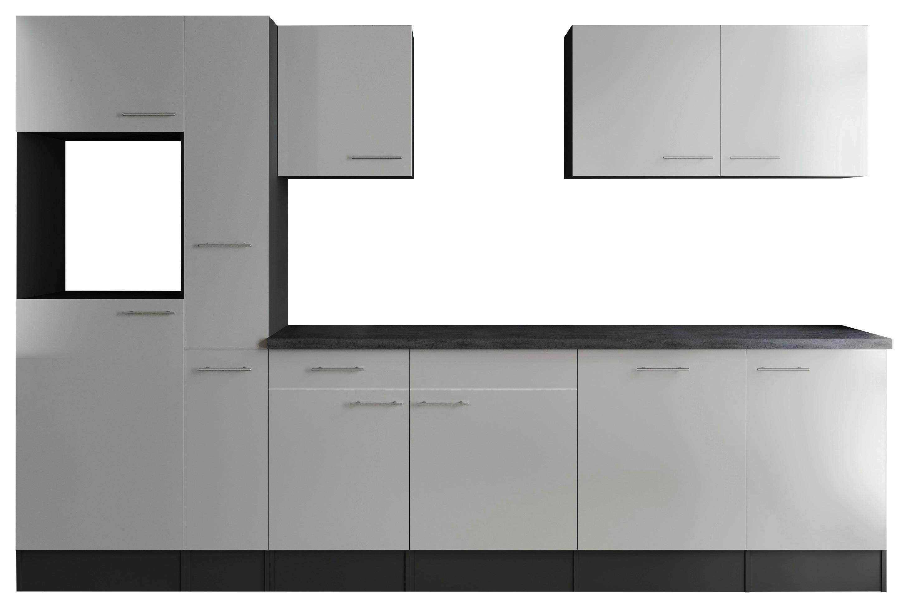 Küchenleerblock Oliver Grau, Weiß B: 310 Cm - Weiß/Grau, Design, Holzwerkstoff (310cm) - Respekta