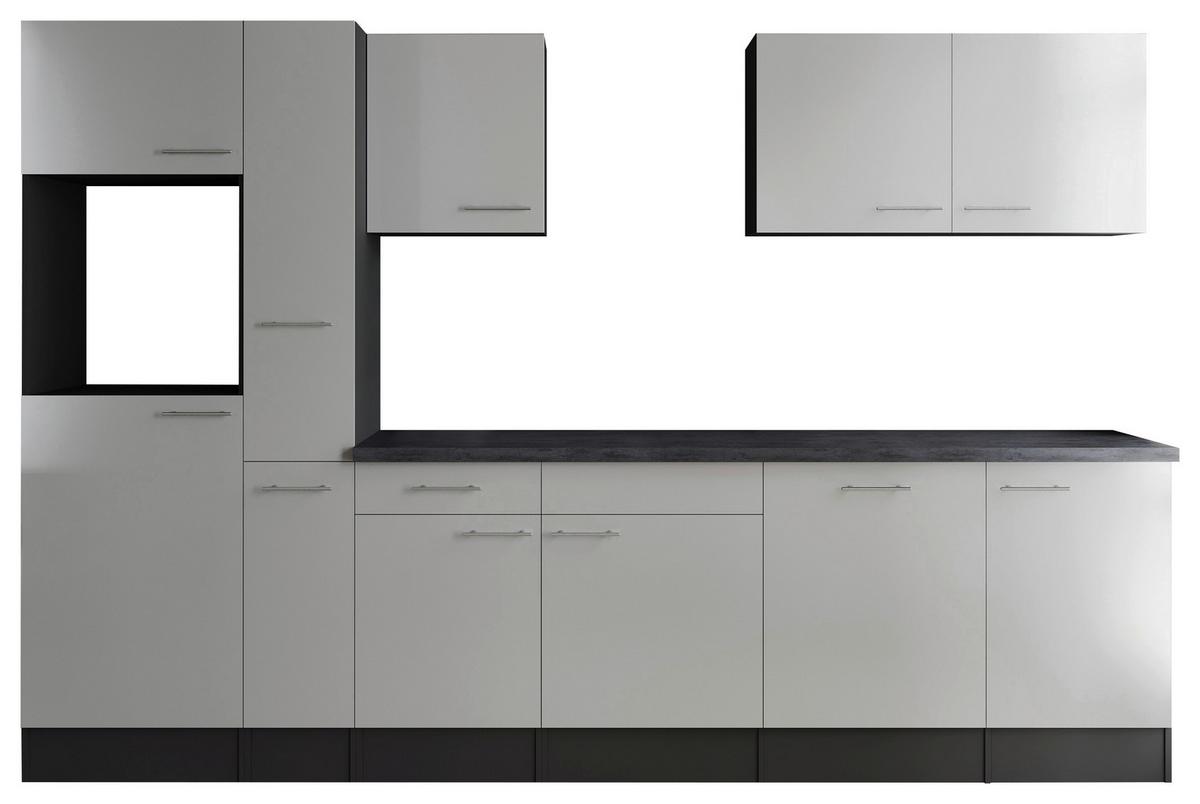 Küchenleerblock Oliver Grau, Weiß B: 310 Cm - Weiß/Grau, Design, Holzwerkstoff (310cm) - Respekta