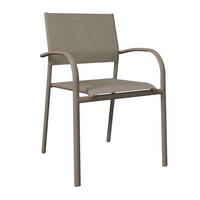 Gartensessel stapelbar Paris Metall, Webstoff - Beige, MODERN, Textil/Metall (57/85/57cm) - Beldano