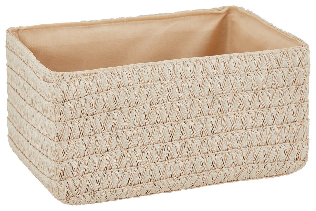 Aufbewahrungskorb Ingetraud 4tlg Kunststoff/Leinen Sand - Sandfarben, ROMANTIK / LANDHAUS, Kunststoff/Textil - James Wood