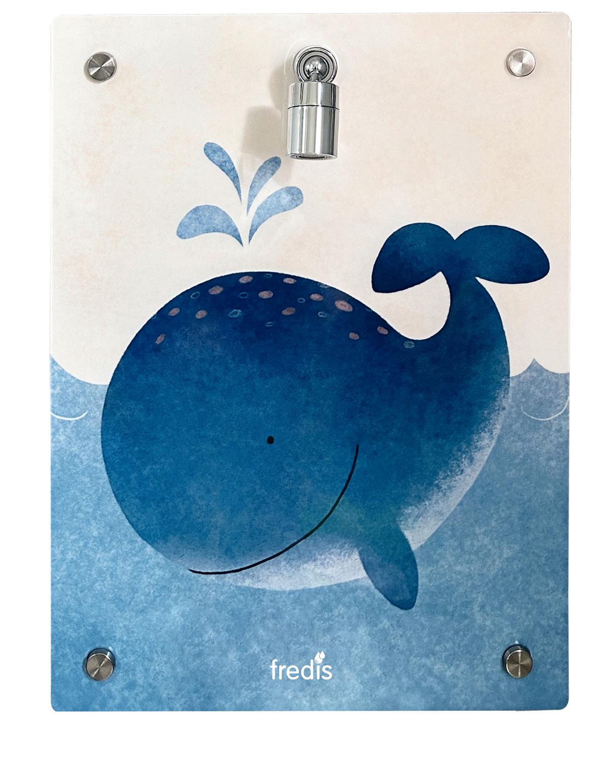 Kinderdusche Fredis Kinderdusche Wal - Blau/Weiß, Basics, Kunststoff (30/4,5/40cm)