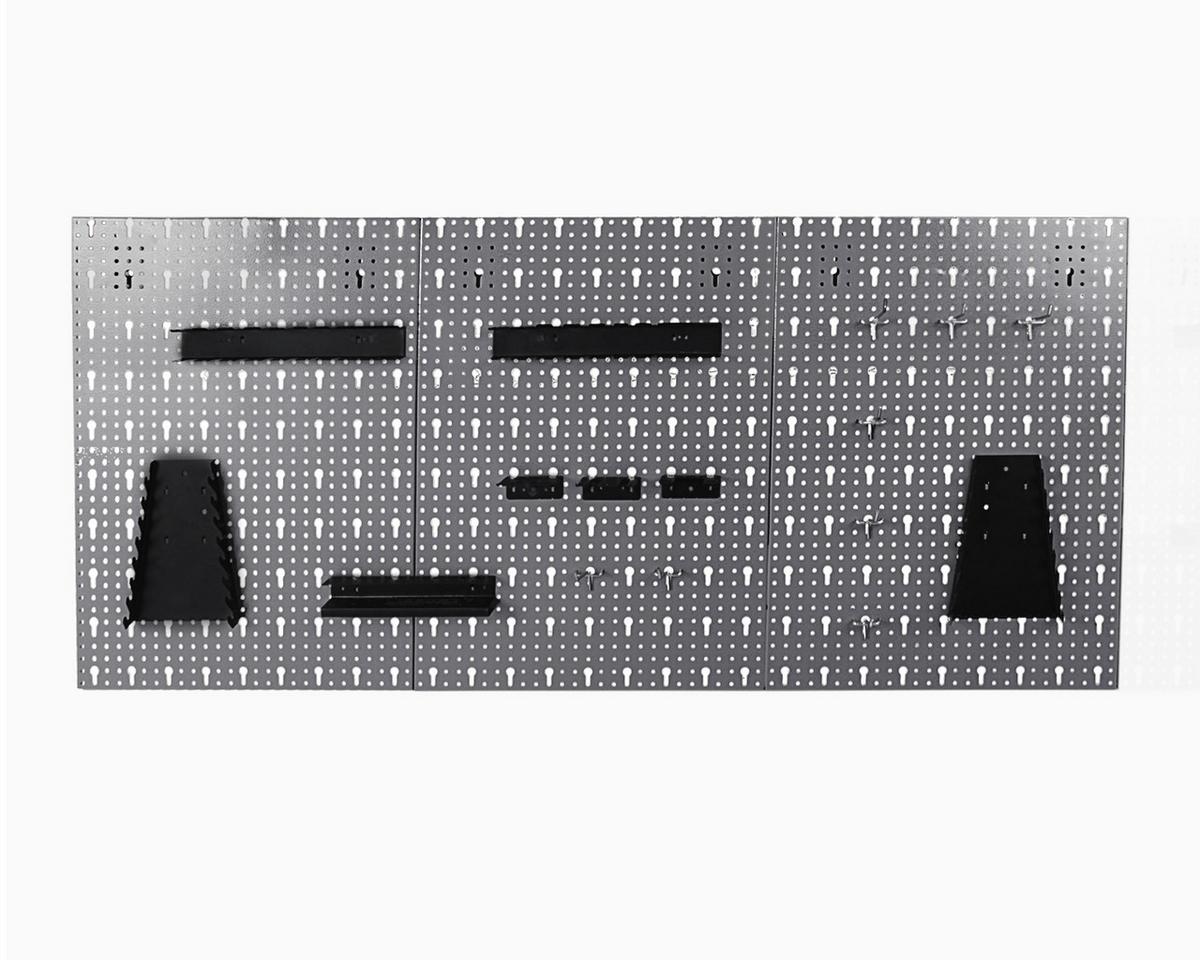 Werkzeug Lochwand Grau B: 119,5 cm - Grau, Basics, Metall (119,5/59,5/2,5cm)