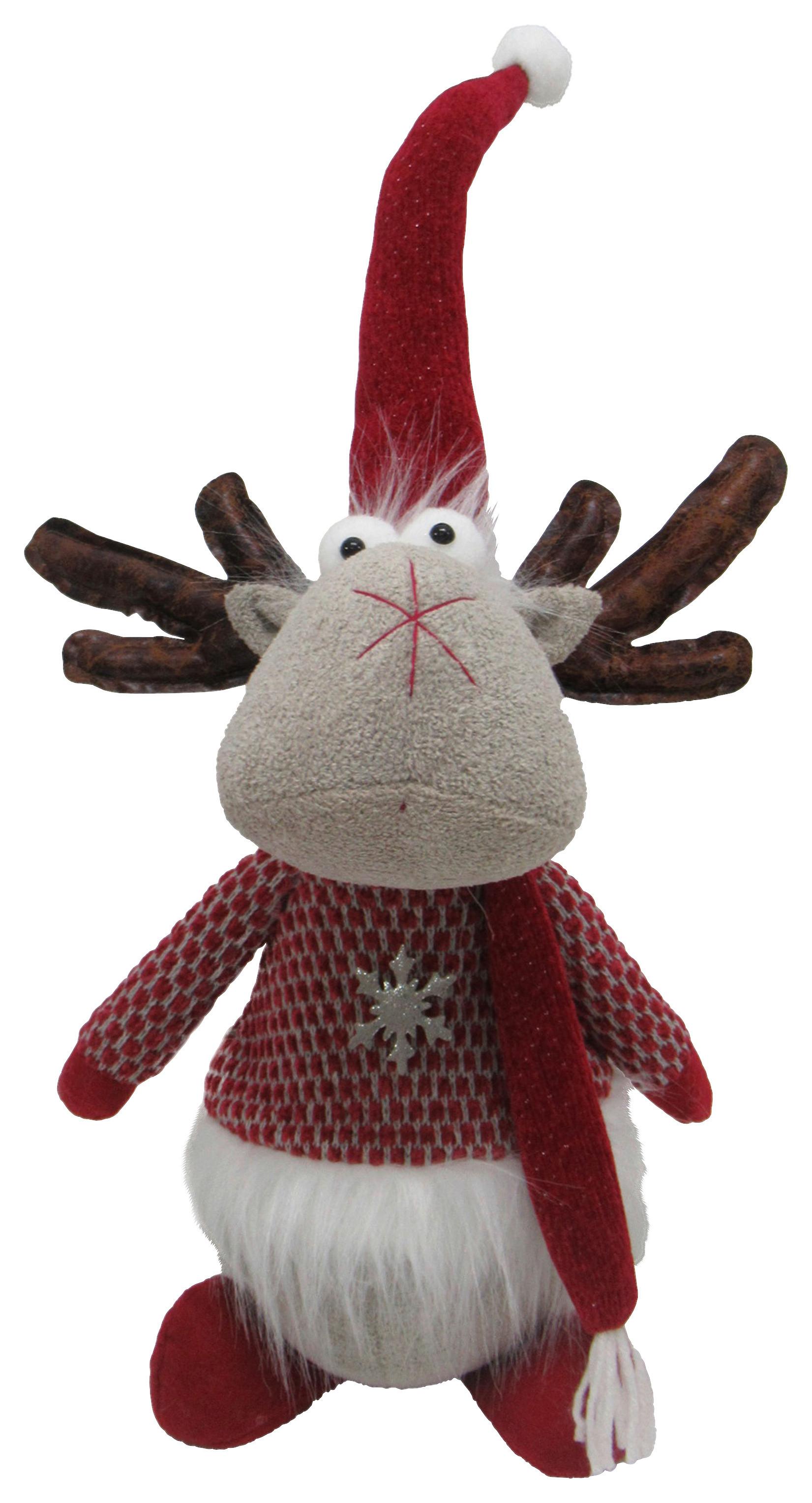 Skřítek MOESY - světle šedá/tmavě červená, Konvenční, textil/kámen (21/51/16cm) - Mömax