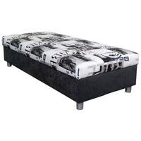 Váľanda s úložným priestorom Bengi, 90x200 cm - čierna/biela, textil/plast (90/200cm)