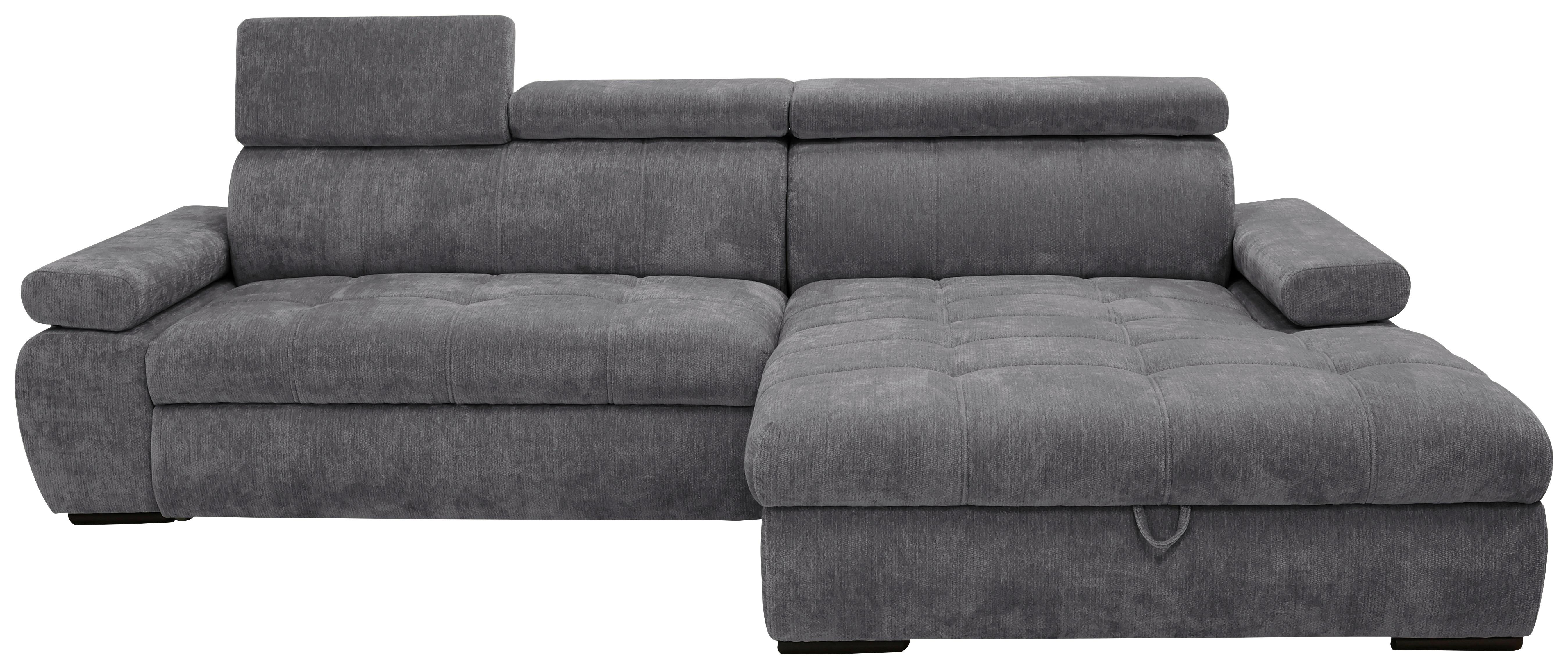 Rohová sedačka VEGAS, pravá, tmavosivá ženilka - čierna/tmavosivá, Design, drevo/textil (294/173cm)