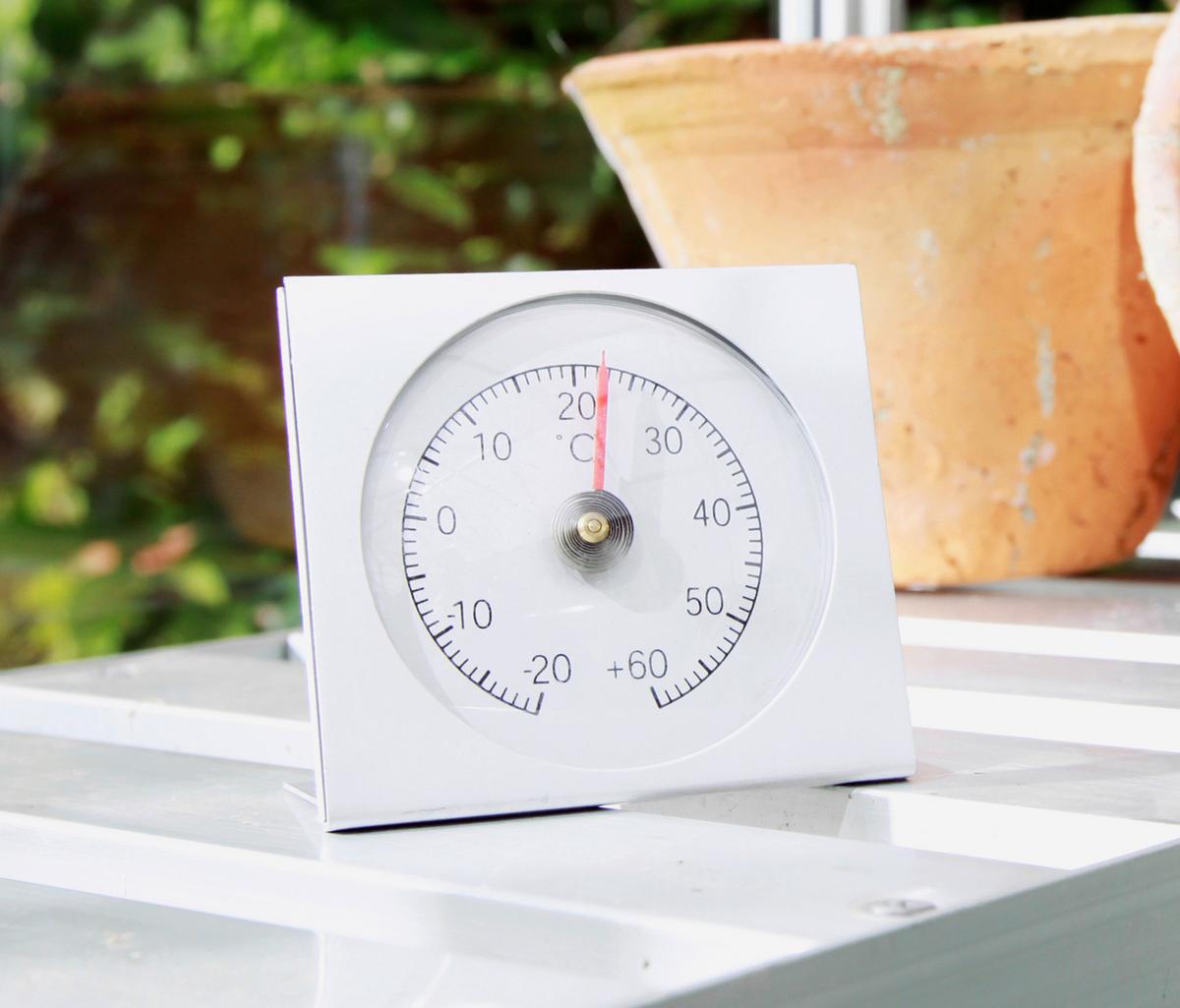 Außenthermometer Analog Witterungsbeständig - Alufarben, Basics, Metall (8/8/4cm)