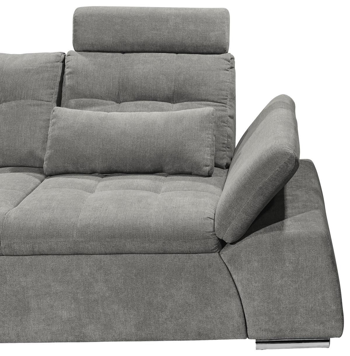 Sedací souprava s rozkladem Nalo šedá - šedá/barvy stříbra, Konvenční, kompozitní dřevo/textil (170/268cm) - MID.YOU