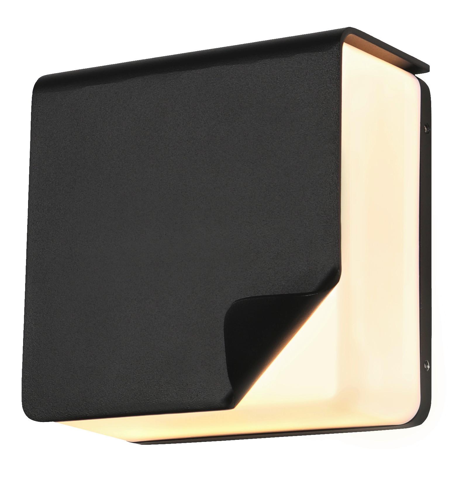 LED-AUSSENLEUCHTE 21-32201 SQUARE - Schwarz, Design, Metall (8,9/15,5/15,5cm)