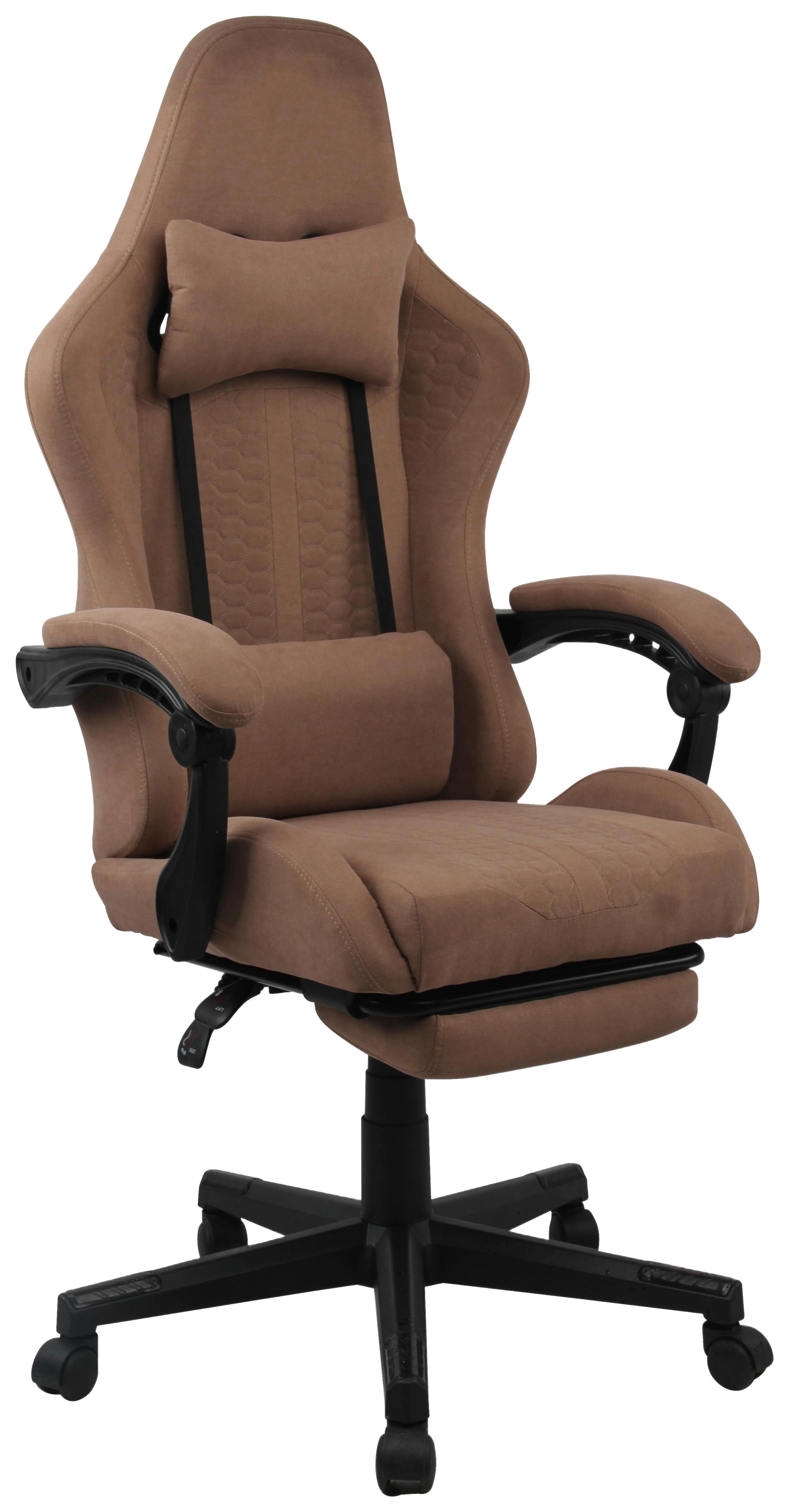 Chefsessel Aron 2 Beige B: 63 cm - Beige/Schwarz, Trend, Kunststoff/Textil (63/114-124/62cm)