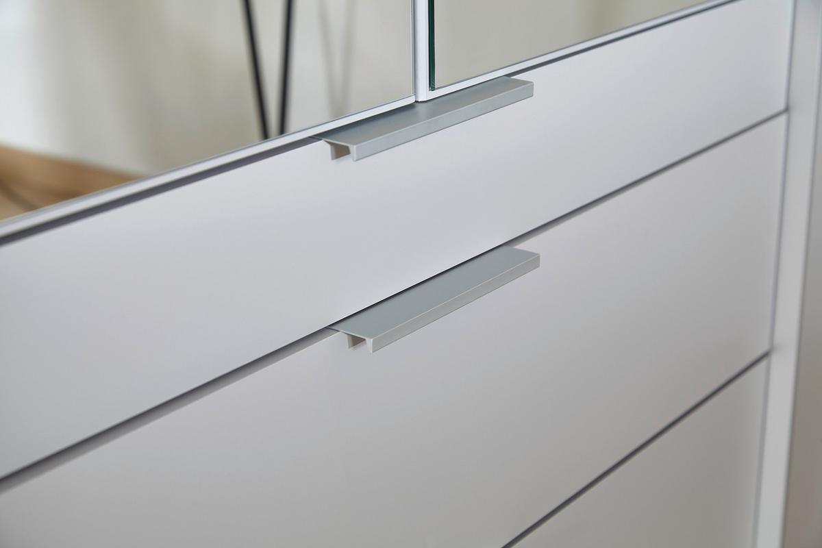 Drehtürenschrank Mit Spiegel 271 Cm Alabama Extra Hellgrau - Silberfarben/Hellgrau, MODERN, Holzwerkstoff (271/229/54cm)