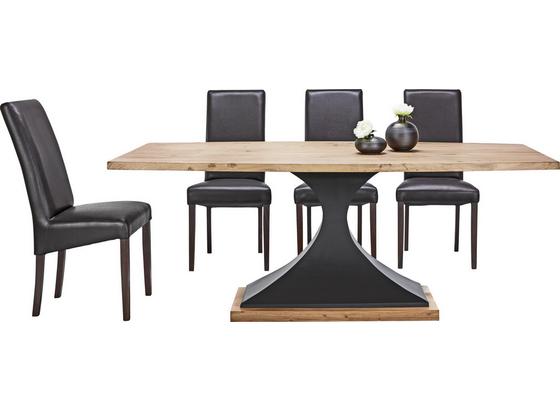 Jedálenský Stôl Django - čierna/farby akácie, Štýlový, kov/drevo (203/76/102cm) - Premium Living Jedálenský Stôl Django - čierna/farby akácie, Štýlový, kov/drevo (203/76/102cm) - Premium Living
