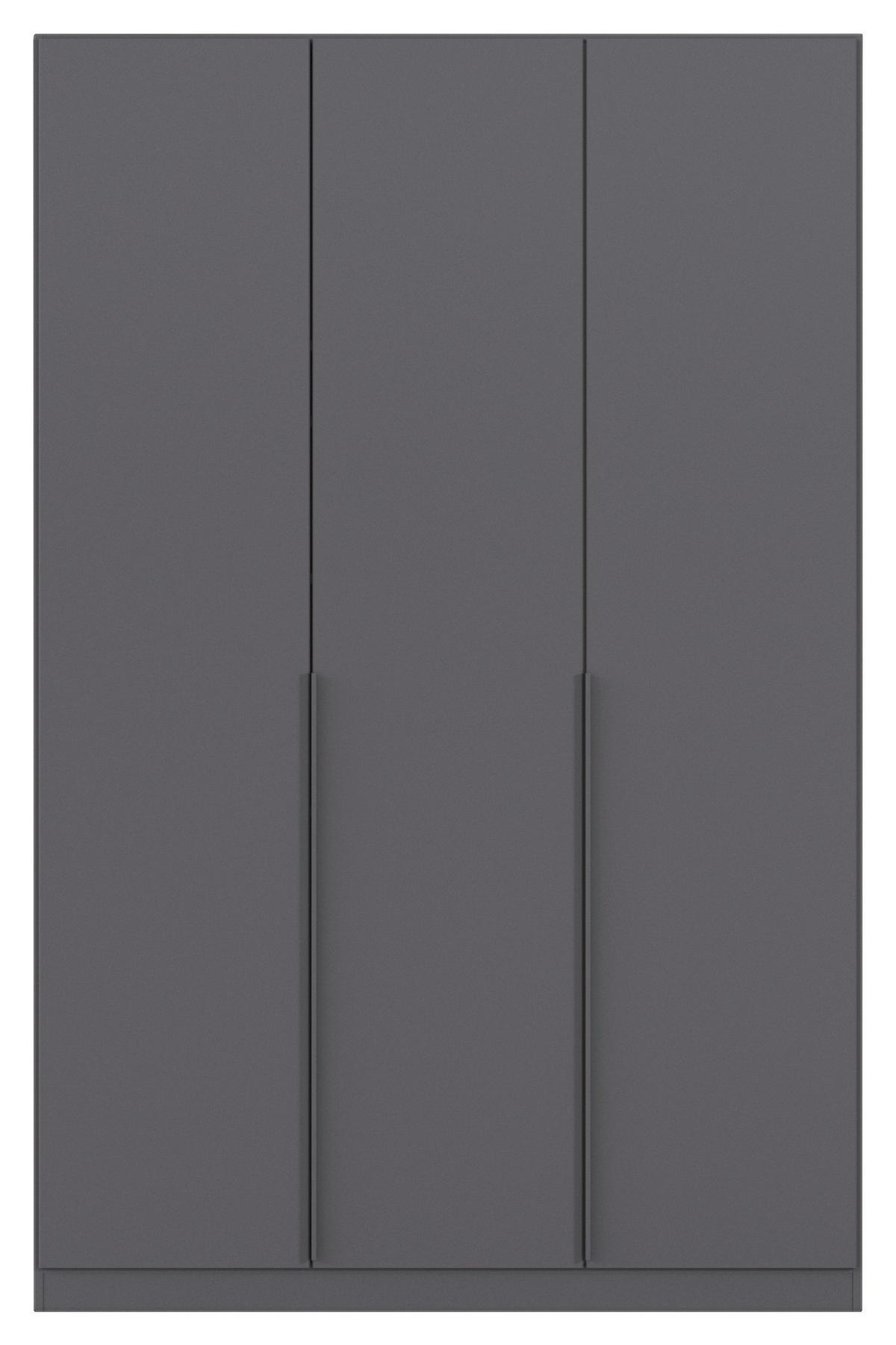 Drehtürenschrank Alabama Grau Metallic B: 136 Cm - Grau, MODERN, Holzwerkstoff (136/229/54cm) - Rauch Möbel