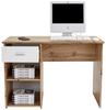 Schreibtisch + Stauraum B 110 cm H 75cm Kubek 2, Eiche Dekor - Eichefarben/Weiß, MODERN, Holzwerkstoff (110/75/50cm)