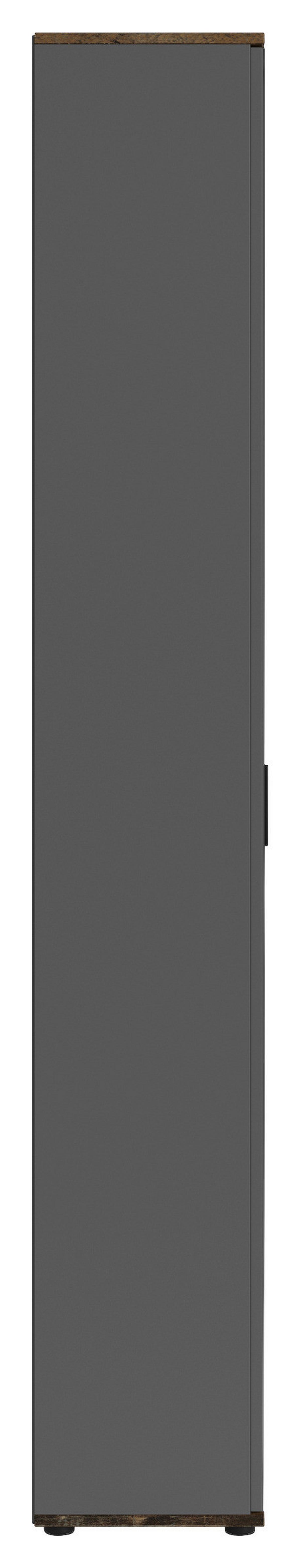 Hochschrank Jakob B: 49 Cm Alteiche Dekor/anthrazit - Alteiche/Anthrazit, MODERN, Holzwerkstoff (49/196/30cm) - MID.YOU