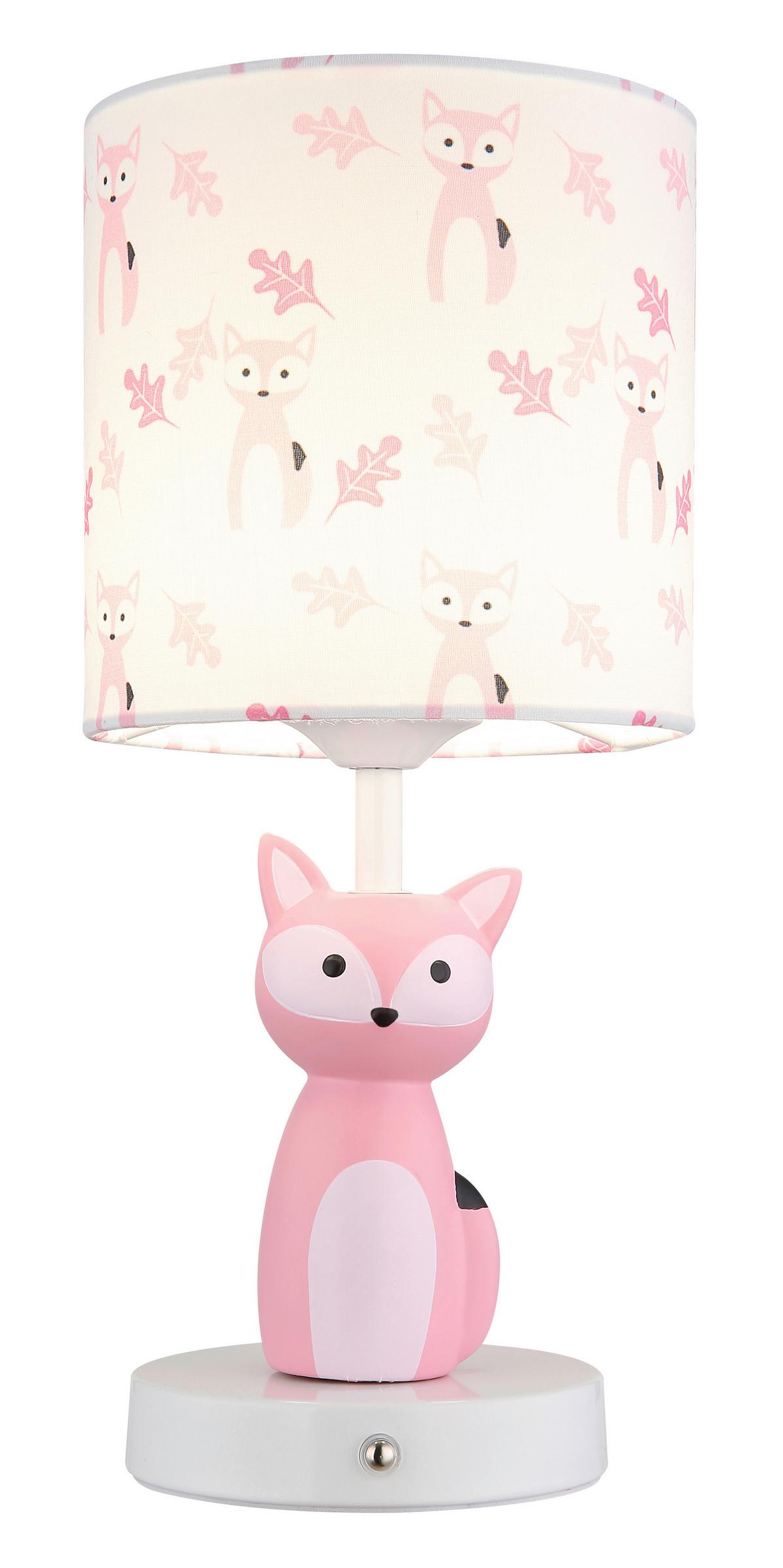 LED-Tischleuchte Foxy Weiß Pink D: 15 cm - Pink/Weiß, Trend, Keramik/Kunststoff (15/33,5cm) - Globo