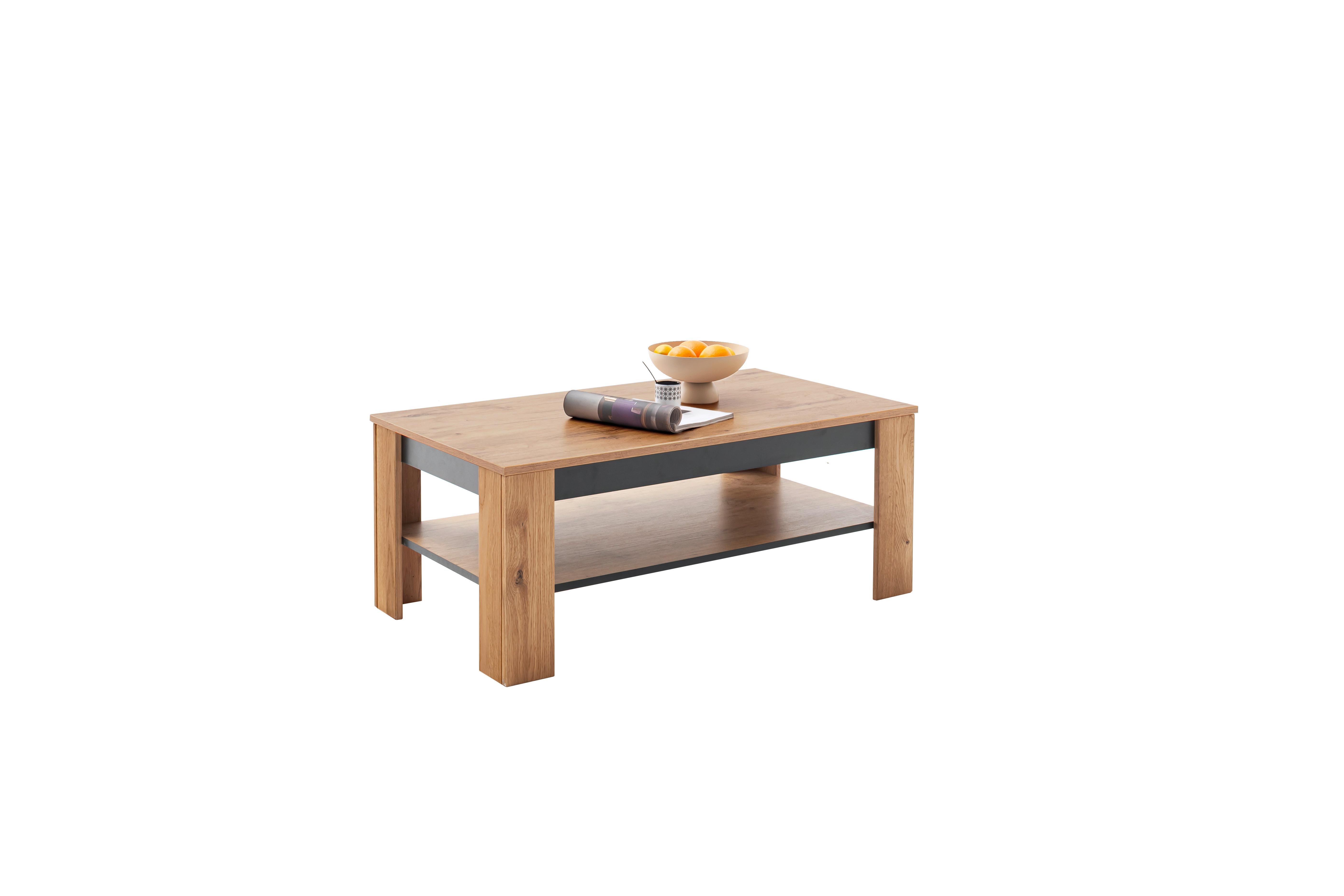 Couchtisch Greno Wildeiche/schwarz B: 65 Cm - Wildeiche/Schwarz, Design, Holzwerkstoff (115/65/46cm) - MID.YOU