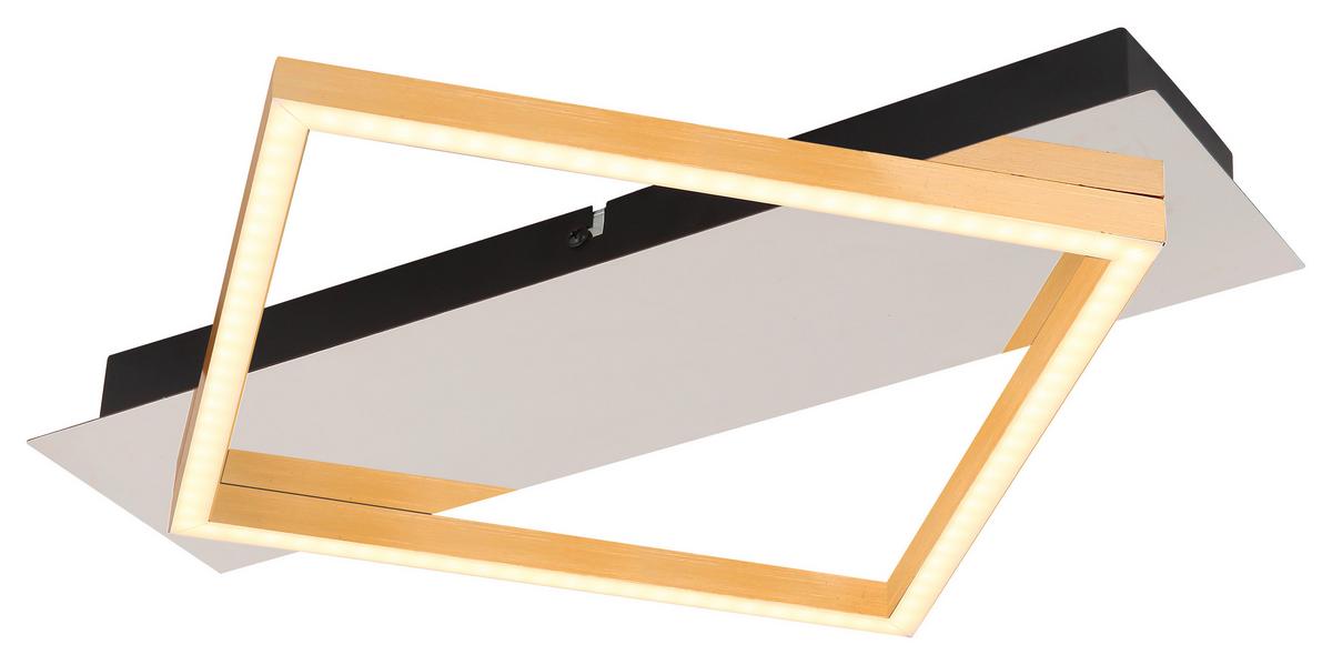 Led-deckenleuchte 67847-12 - Goldfarben/Opal, Design, Kunststoff/Metall (39,5/35/5cm) - Globo