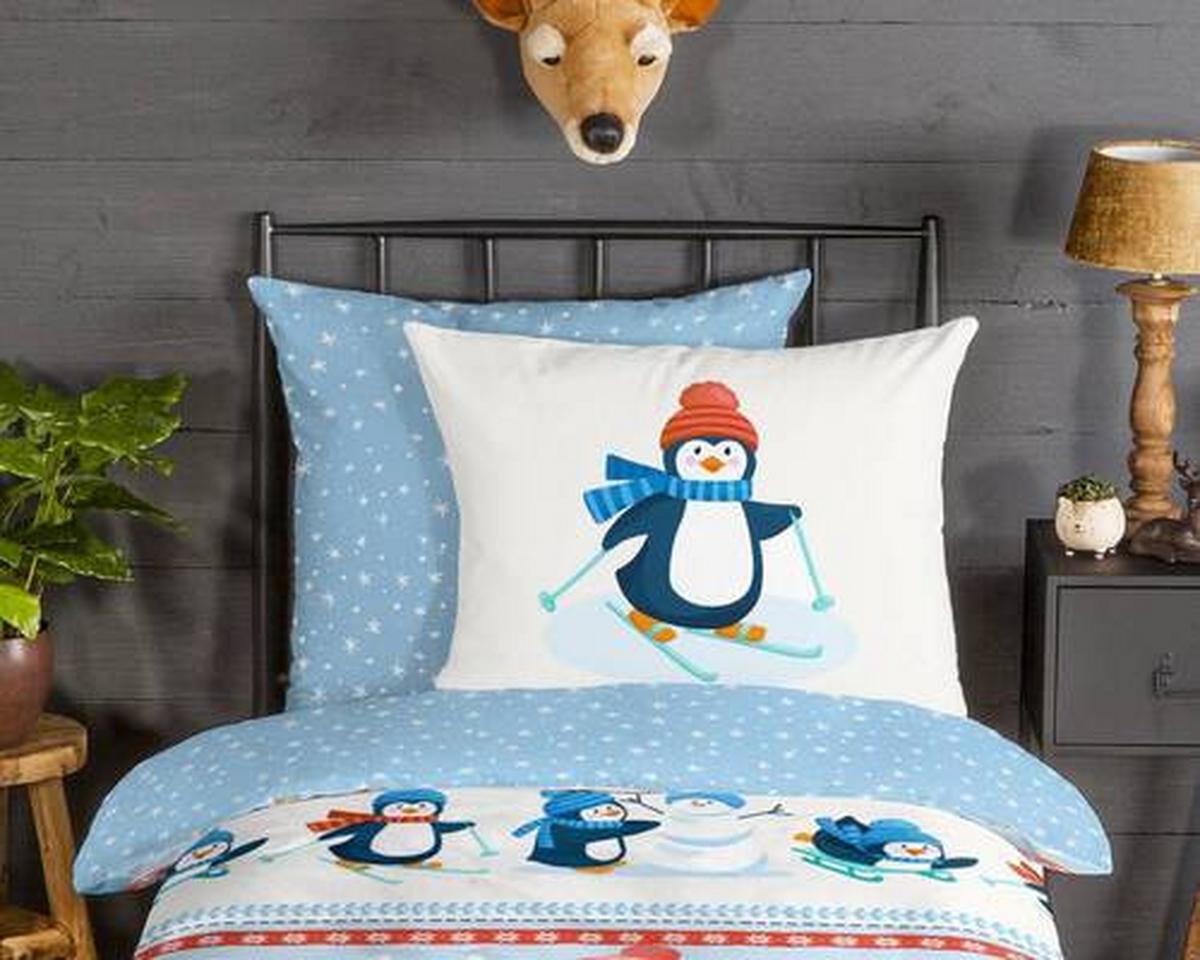 Kinderbettwäsche Penguins Multicolor 135x200 cm - Multicolor, Design, Textil (135/200cm)