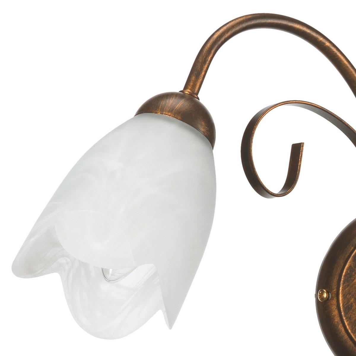 Wandleuchte Odino Cognac L: 45 cm - Cognac, KONVENTIONELL, Glas/Metall (45/30/23cm)