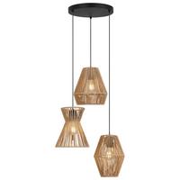 Závěsné svítidlo Naturm - černá/přírodní barvy, Konvenční, kov/papír (44/120cm) - Mömax