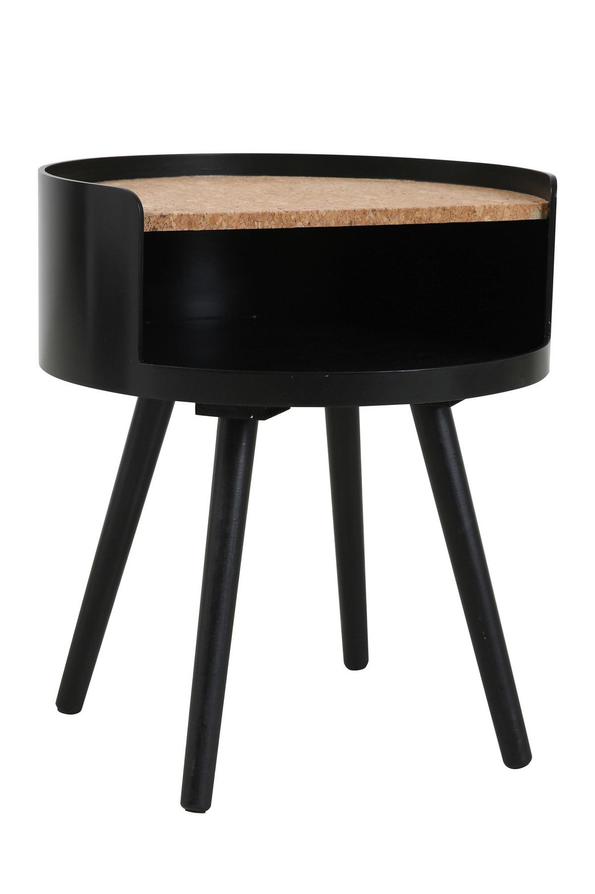 Beistelltisch Naturfarben/Schwarz B: 40 cm - Schwarz/Naturfarben, Design, Holz/Holzwerkstoff (40/40/46cm) - Livetastic