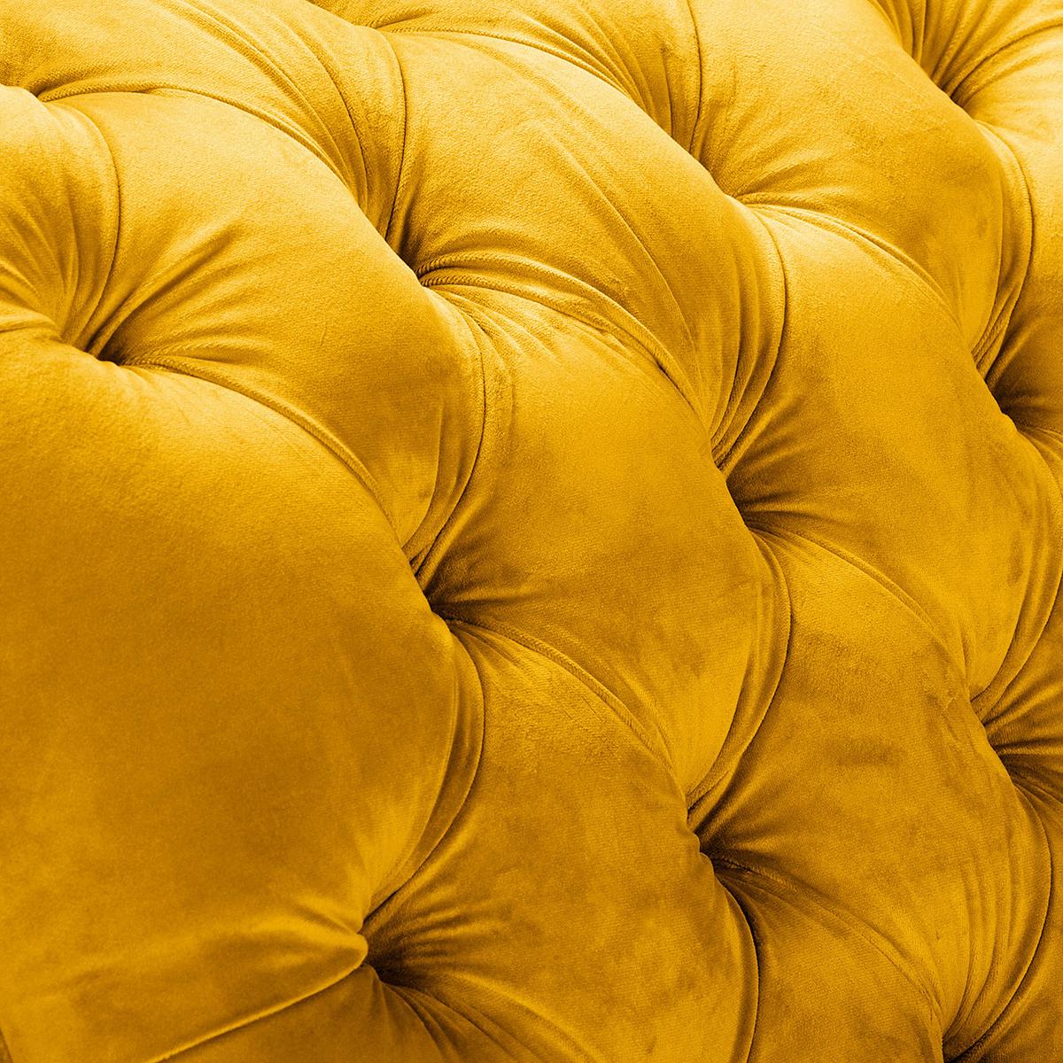 Récamiere Pako Senfgelb B: 185cm - Senfgelb/Braun, Design, Textil (185/93/75cm) - Livetastic