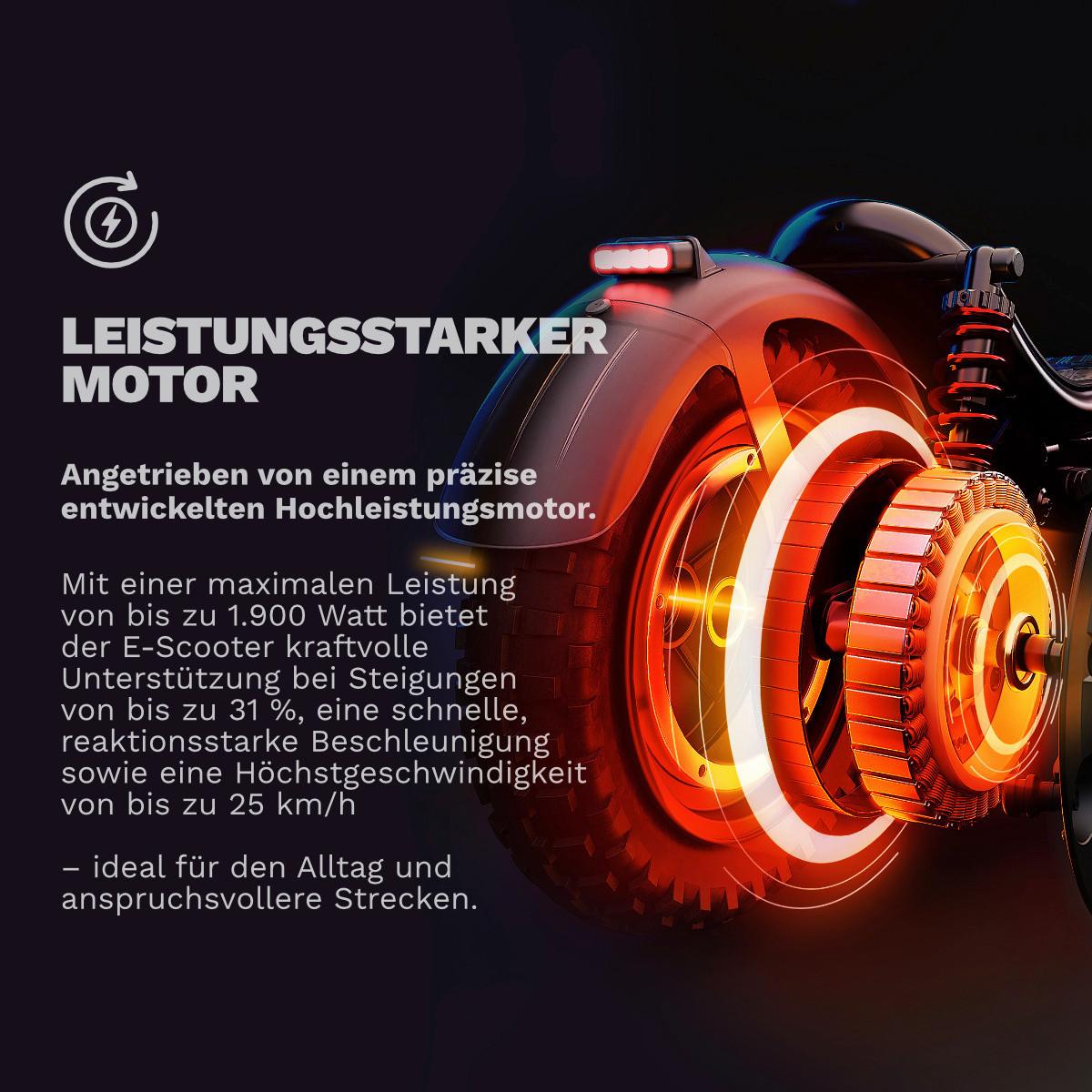 Elektroscooter, CS-PURE-AIR6-U MS-MG, - Schwarz, Basics, Metall (69/120/123cm)