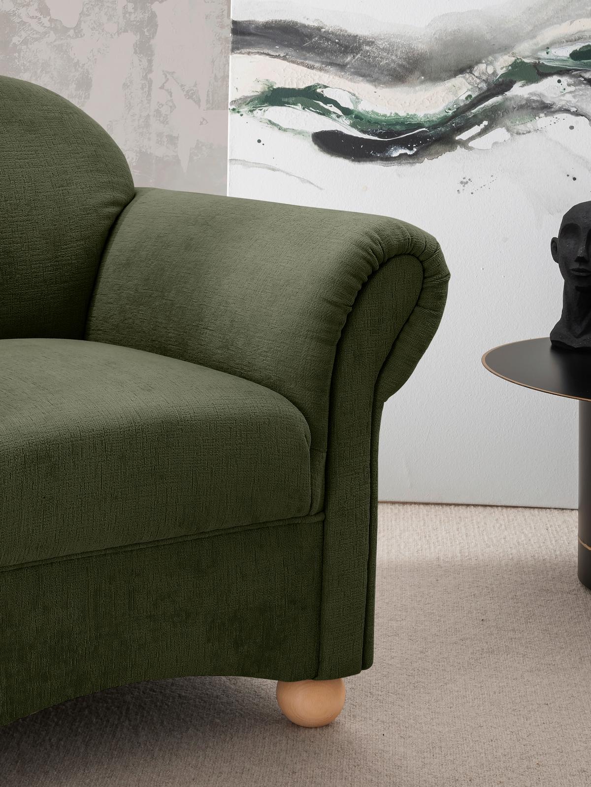 Sessel Torello Grün B: 90cm - Wildeiche/Grün, KONVENTIONELL, Textil (90/84/80cm) - Livetastic