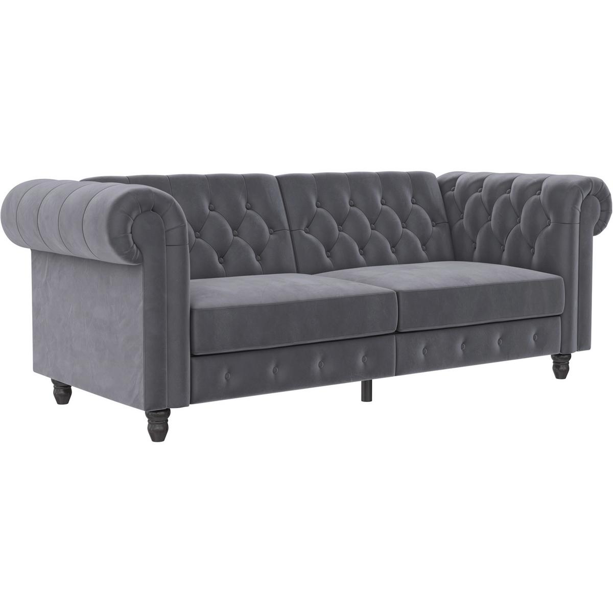 Schlafsofa Firenze Anthrazit, mit Schlaffunktion - Anthrazit/Schwarz, Basics, Textil (236/83/87cm) - Livetastic
