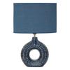 Tischleuchte Seta Blau B: 28,5 Cm - Blau, Basics, Keramik/Textil (28.5/15/43cm)