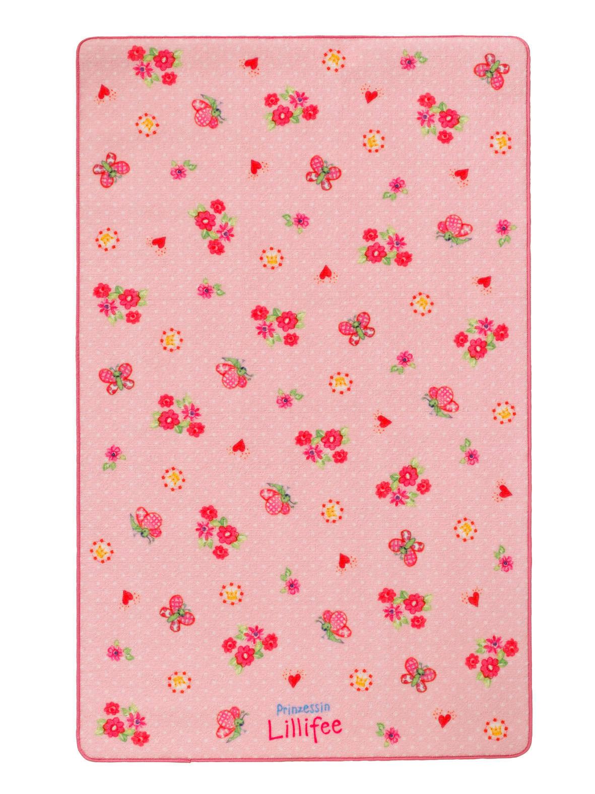 Kinderteppich Blumen Rose Prinzessin Lillifee 100x160 cm - Rosa, Trend, Textil (100/160cm)