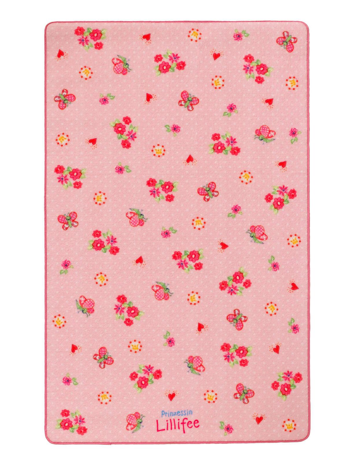 Kinderteppich Blumen Rose Prinzessin Lillifee 100x160 cm - Rosa, Trend, Textil (100/160cm)