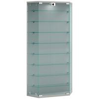 Vitrine Benila Silberfarben B: 83 Cm - Transparent/Silberfarben, Design, Glas/Holzwerkstoff (83/114/17cm) - MID.YOU
