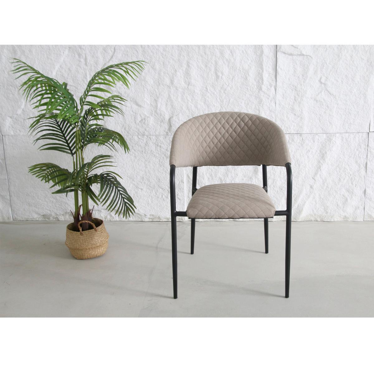 Stapelsessel Puro - Sandfarben/Anthrazit, MODERN, Textil/Metall (58/83/66cm) - Gardenson