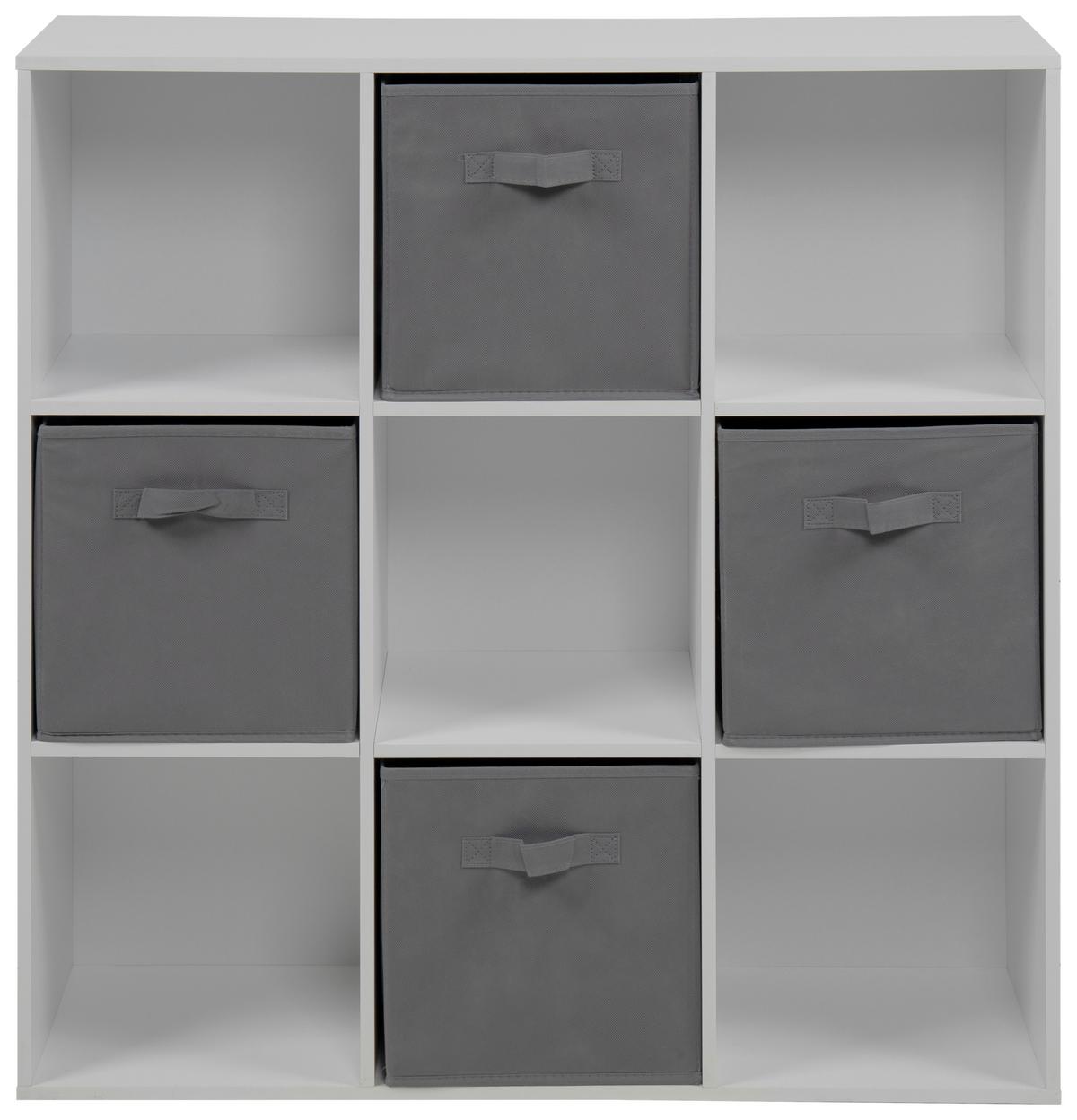 Regal Cube 9er Weiß, 9 Offene Fächer - Weiß, Trend, Holzwerkstoff (89/89/28cm)